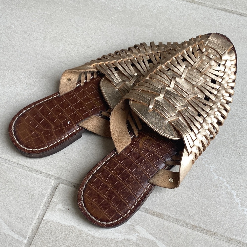 Sam Edelman Keelyn Leather Mules Blush Gold